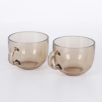 2pcs coffee mug glass small simple modern casual latte mug milk cup with handle couple gifts coffee cups mug drinkware tea glass