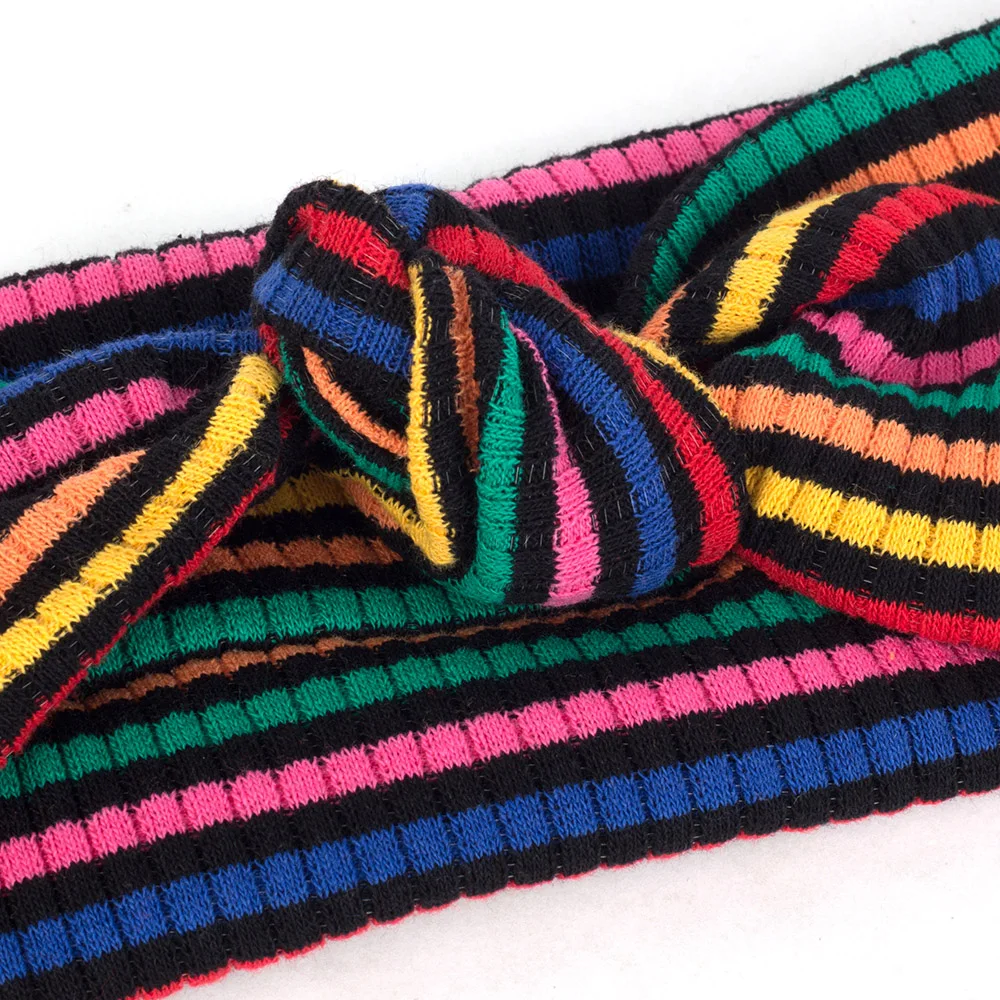 Модные красочные женские богемные крест ободок с бантом Твист головной убор