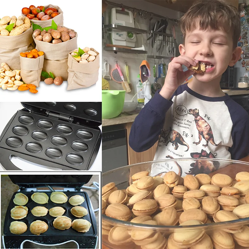 

Mini Sandwich Iron Toaster Baking Breakfast Pan Oven Electric Walnut Cake Maker Automatic Mini Nut Waffle Bread Machine-35