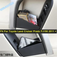 lapetus plastic front door storage box phone case holders 2 pcs fit for toyota land cruiser prado fj150 2011 2020 interior kit
