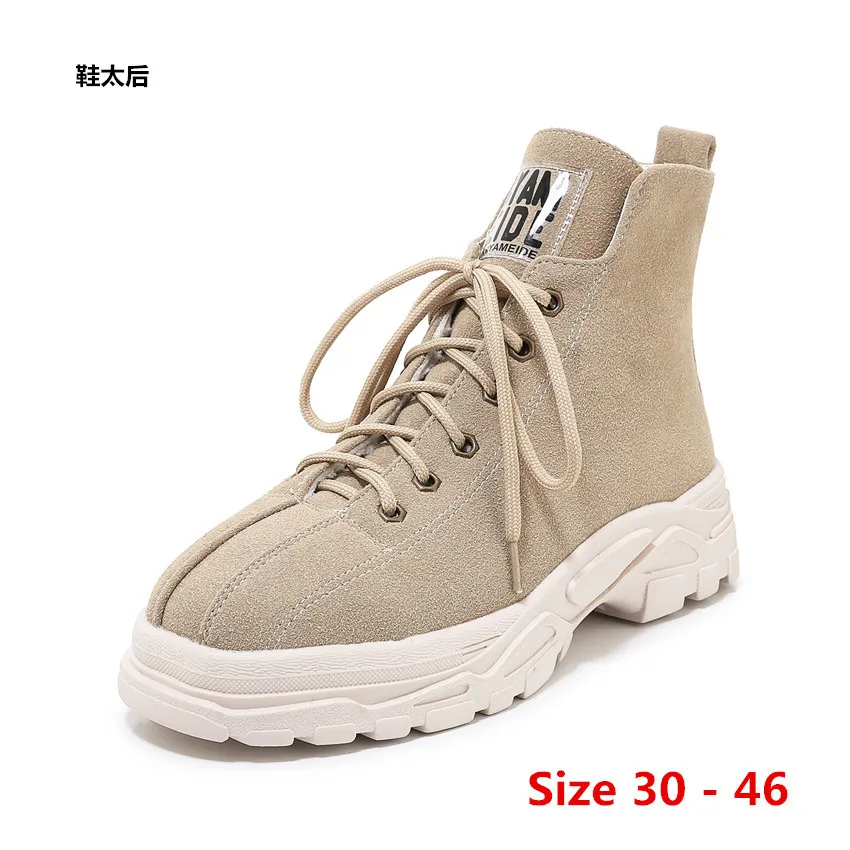 

Женские ботинки до середины икры, на плоской платформе, на среднем каблуке, короткие сапоги на толстой подошве, мотоциклетная обувь, маленьк...