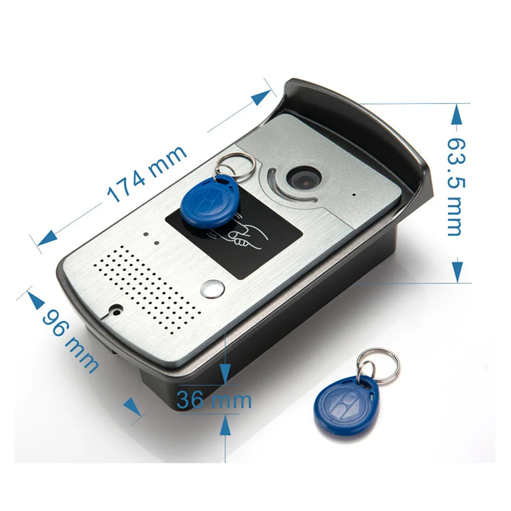 

New wifi video door intercom doorbell Door bell calling support Phone app ID card unlock the door with 7 inch monitor