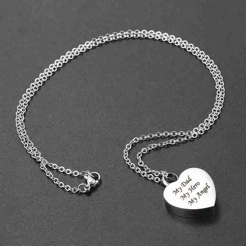 Колье с подвеской Мой папа мой герой ангел из нержавеющей стали | Строительство и