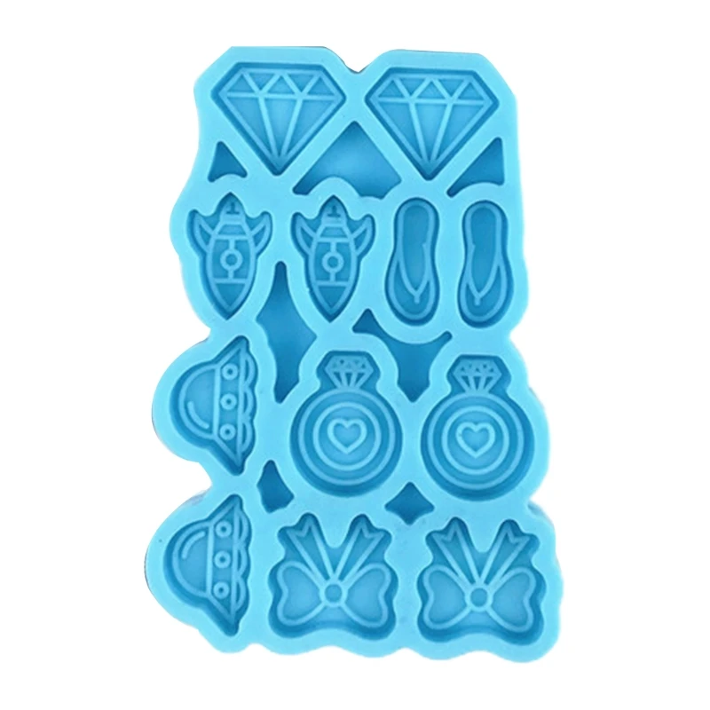 

Bowknot Diamond Slippers Sun Hat Shaped Earrings Ear Studs Epoxy Resin Mold Jewelry Necklace Pendant Silicone Mould DIY