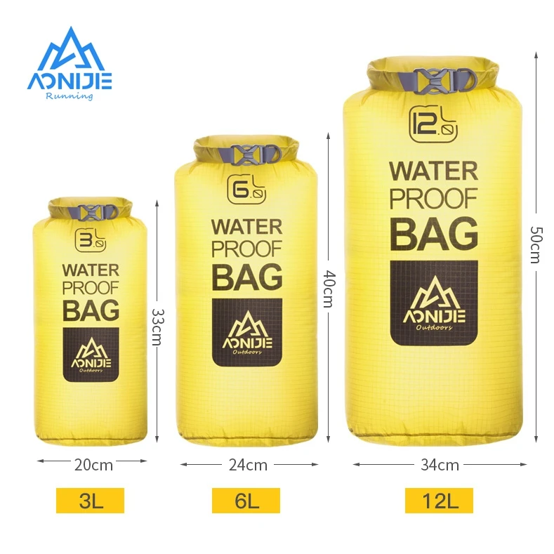 AONIJIE Waterproof Dry Bag Pack Sack Swimming Rafting Kayaking River Trekking Floating Sailing Canoing Boating 3L 6L 12L