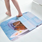Коврик для ванной, нескользящий, с изображением кошки, мультяшная нога