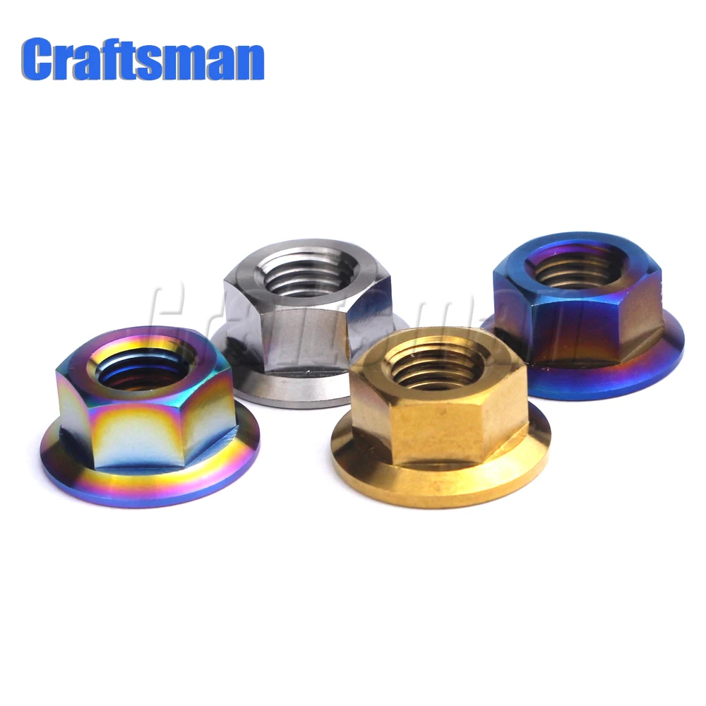 Craftsman титановые гайки Ti M5 M6 M8 M10 M12 M14 фланцевые гайки винты болты для мотоцикла велосипеда