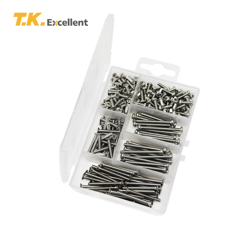Т. К. Отличный набор винтов с плоской головкой Phillips из нержавеющей стали M3 * 10 20 30 35