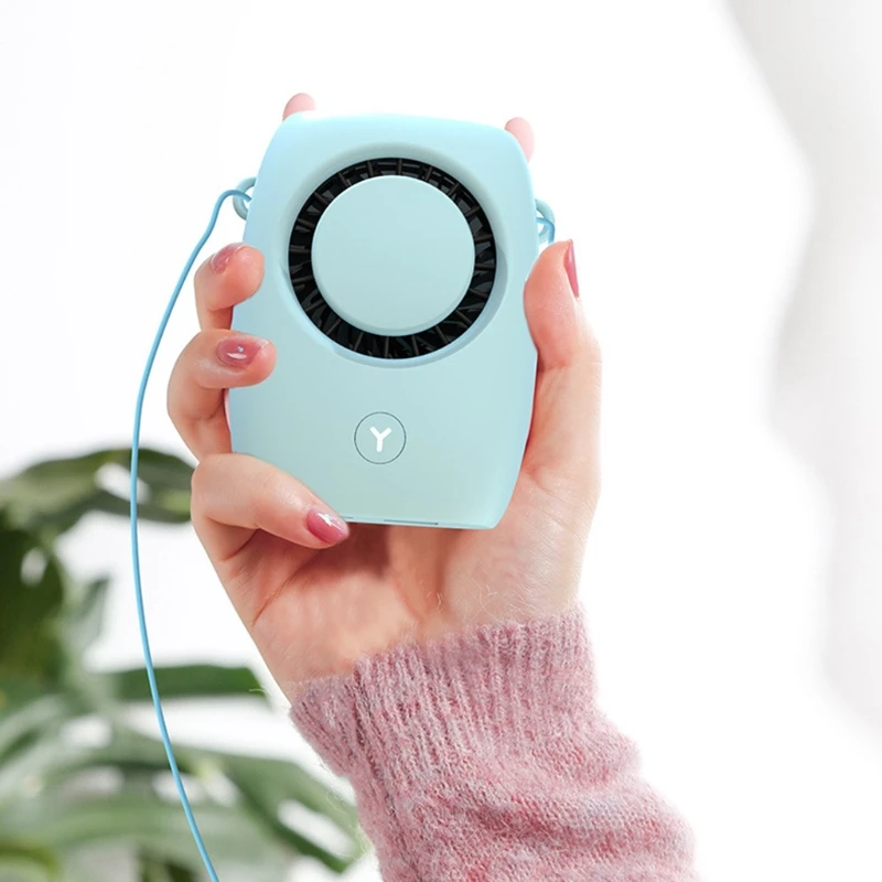 

Mini Table Fan 3 Speeds USB Charging Hanging Neck Fan for Outdoor Sports Office
