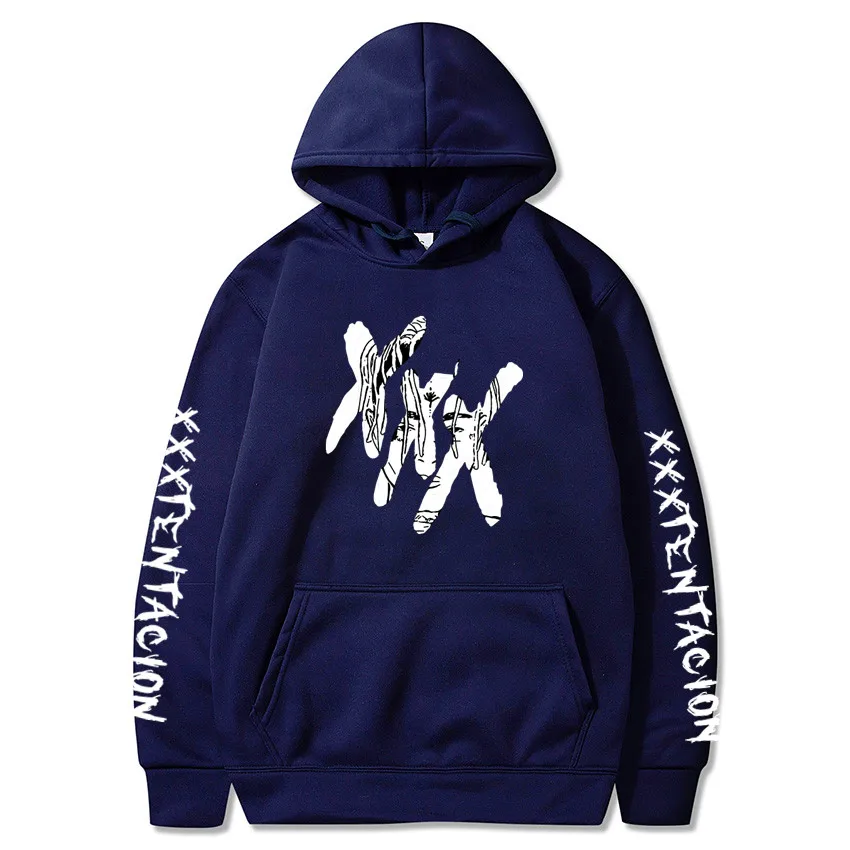 navyblue116-121 XXXTentacion толстовки для мужчин/женщин Повседневный пуловер уличная Толстовка Sudadera Hombre Harajuku Мужской капюшон Crewneck 3XL - Цвет: navyblue116-121