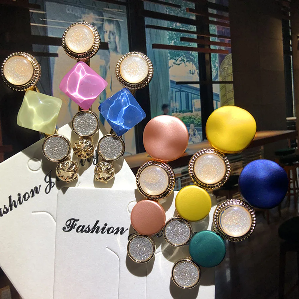 

Заколки для волос женские, круглые, из сплава BB, простой дизайн, 2021