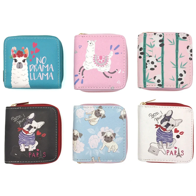 Милые короткие кошельки с героями мультфильмов милые на молнии для девочек