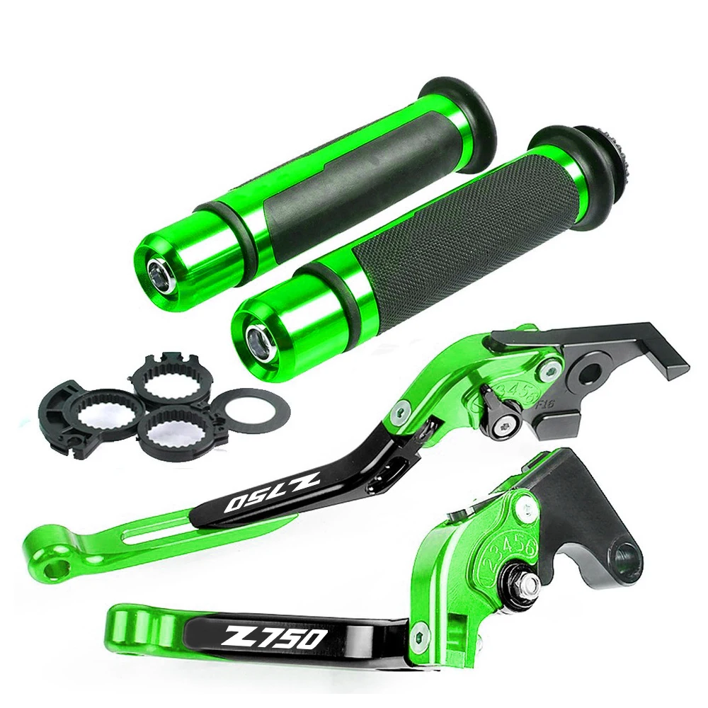 K WITH LOGO green Ручка тормоза мотоцикла CNC Мотоцикл Регулируемый рычаг тормоза сцепления ручка для Kawasaki Z750 2007 2008 2009 2010 2012 Z 750 - Цвет: K WITH LOGO green