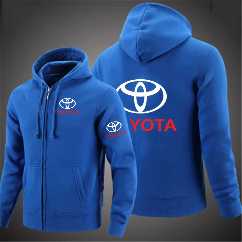 

2021 Toyota Hoodies Print Jackets Car Logo Men Harajuku Sweatshirts Man's Cotton Hip Hop Customize High Street Zipper Coats Tops