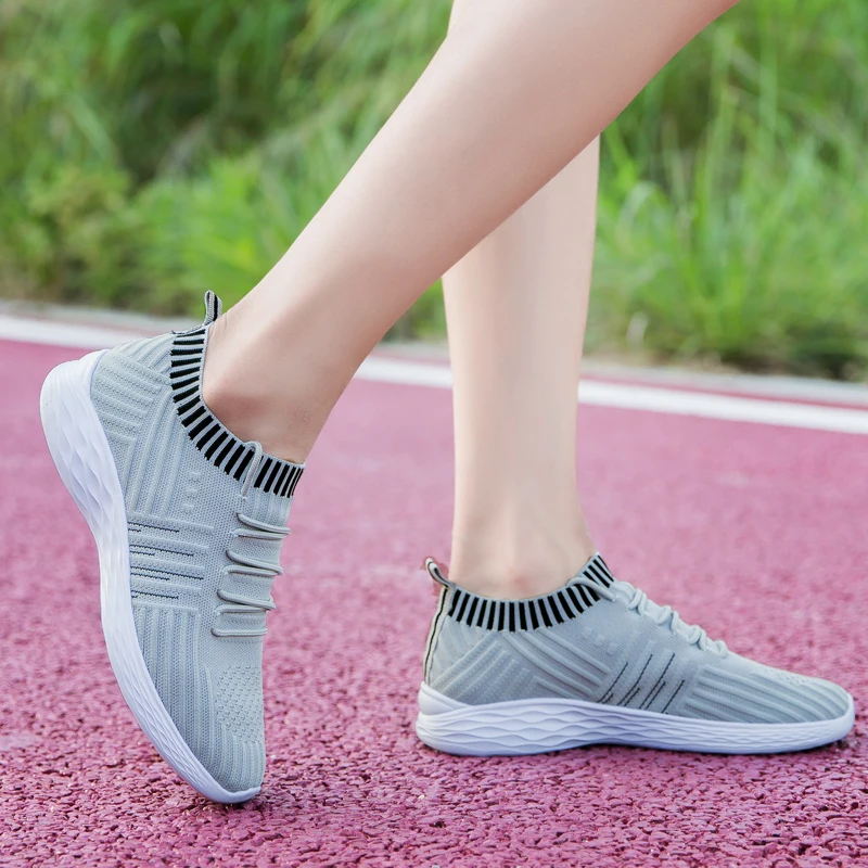 

women's summer sneakers Slip On Flat Shoes Gray Loafers women's tennis shoes Sock Sneakers shoes 2020 Women Casual Shoes