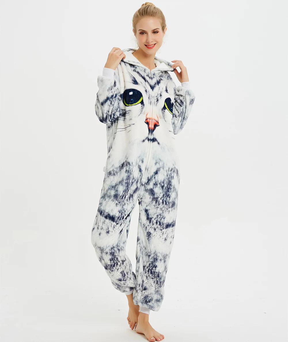 Единорог Cat Комбинезоны для взрослых в виде животного Стич Тоторо Onesie пар мужчин