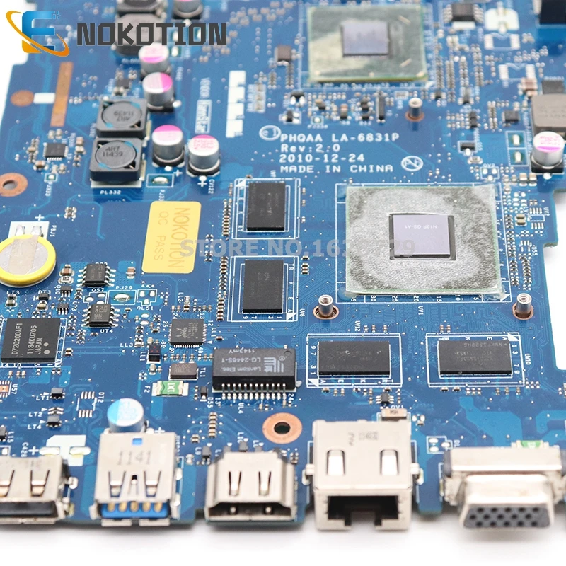 NOKOTION материнская плата для ноутбука TOSHIBA Satellite A665 P750 P755 основная плата K000125710 PHQAA LA-6831P HM65 DDR3 GT540M 1 Гб