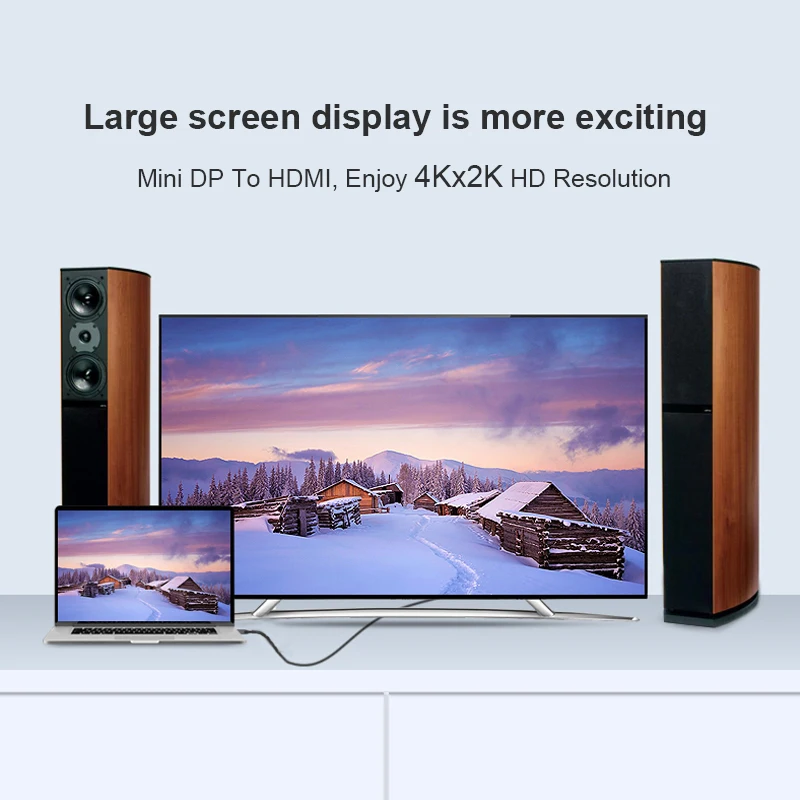 Bkscy Mini DP к HDMI корпусу Display Port К кабелю для ноутбука MacBook Air Pro подключенному большому