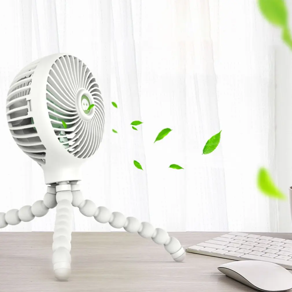 

Mini Portable fan Hanging Octopus Shape Stand Adjustable Handheld USB Charging Fan Cooler For Students