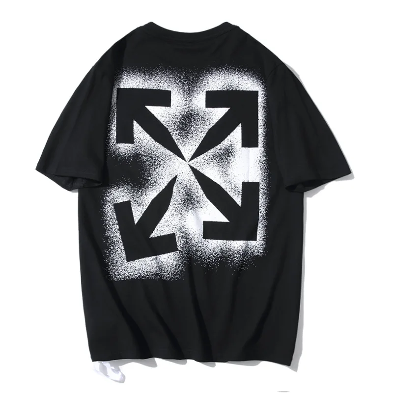 

Hip-hop tide brand OFF WHITE graffiti splash ink 3D three-dimensional arrow short-sleeved T-shirt OW male and female couple half