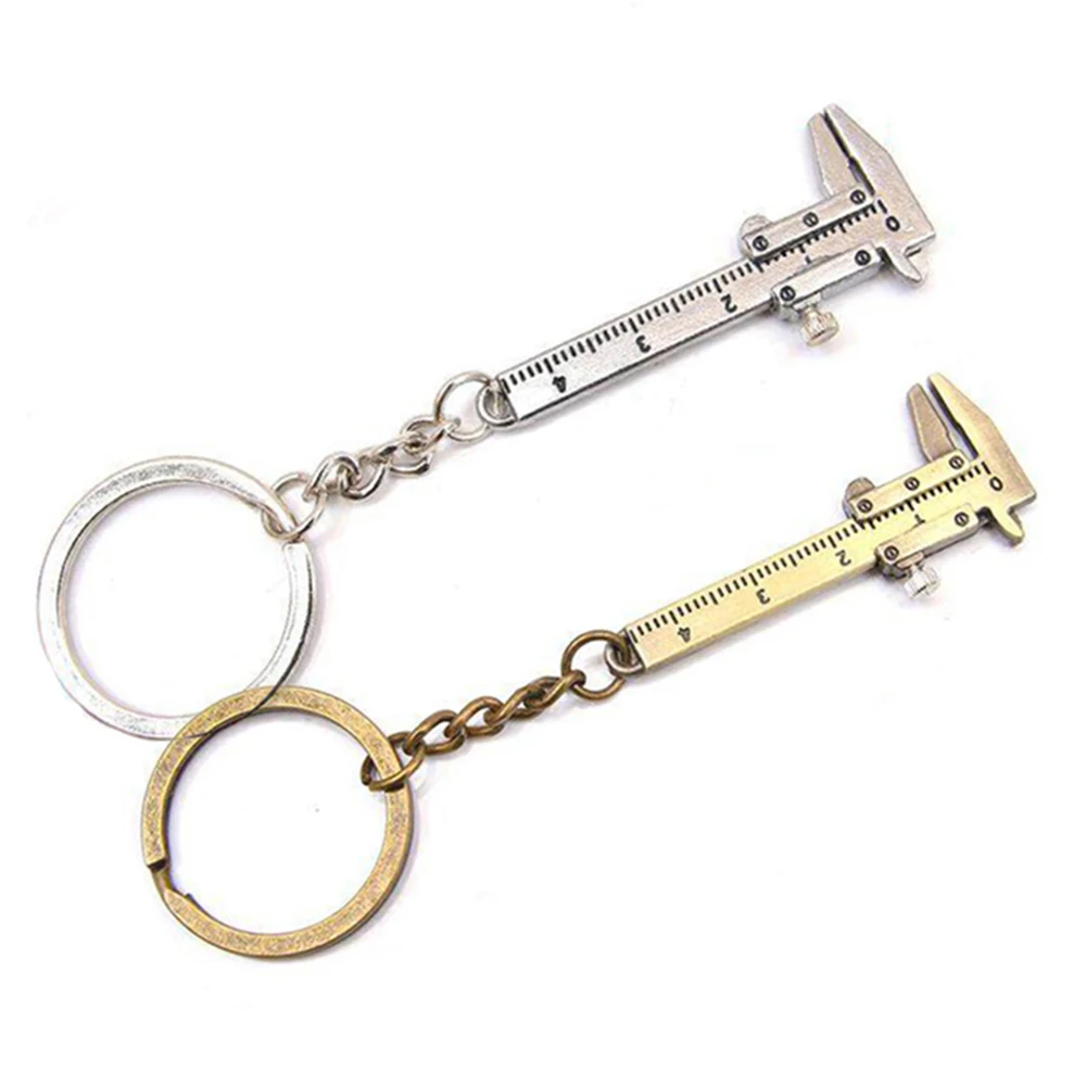 Брелок для ключей стильный серебристый мини-брелок из сплава с нониусом