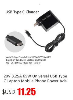 20 в 3.25A 65 Вт адаптер питания зарядное устройство для lenovo X1 Carbon G400 G500 G505 G405 YOGA 13 с США Великобритании ЕС AU 4 вилки