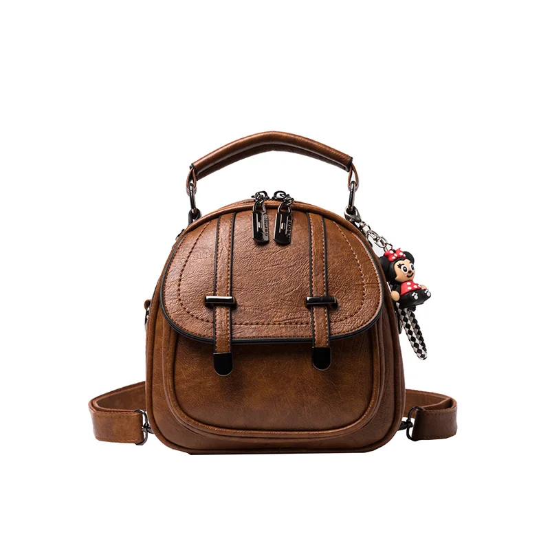

High Quality Pu Leather Backpack Fashion Shoulder Bags for Women 2021 New Multifunction Backpacks for School Teenagers Girls Sac
