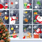 2022 Рождественская статическая наклейка, Санта-подарок, лось, наклейка, украшение, снежинка, наклейки на стену, Новогодняя праздвечерние стеклянная паста