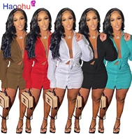 haoohu women sets full sleeve shirt tops skinny button mini skirts matching womens two piece set outfit spring autumn