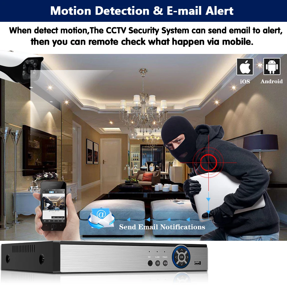 

5MP Ultra HD 8CH AHD DVR Kit H.265+ CCTV Camera Security System 5MP CCTV System Outdoor Night Vision Video Surveillance Kit