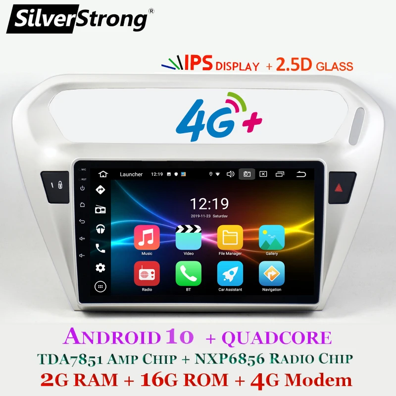 SilverStrong IPS Android10.0 автомобильное радио для PEUGEOT 301 Android автомобильный GPS CITROEN Elysee