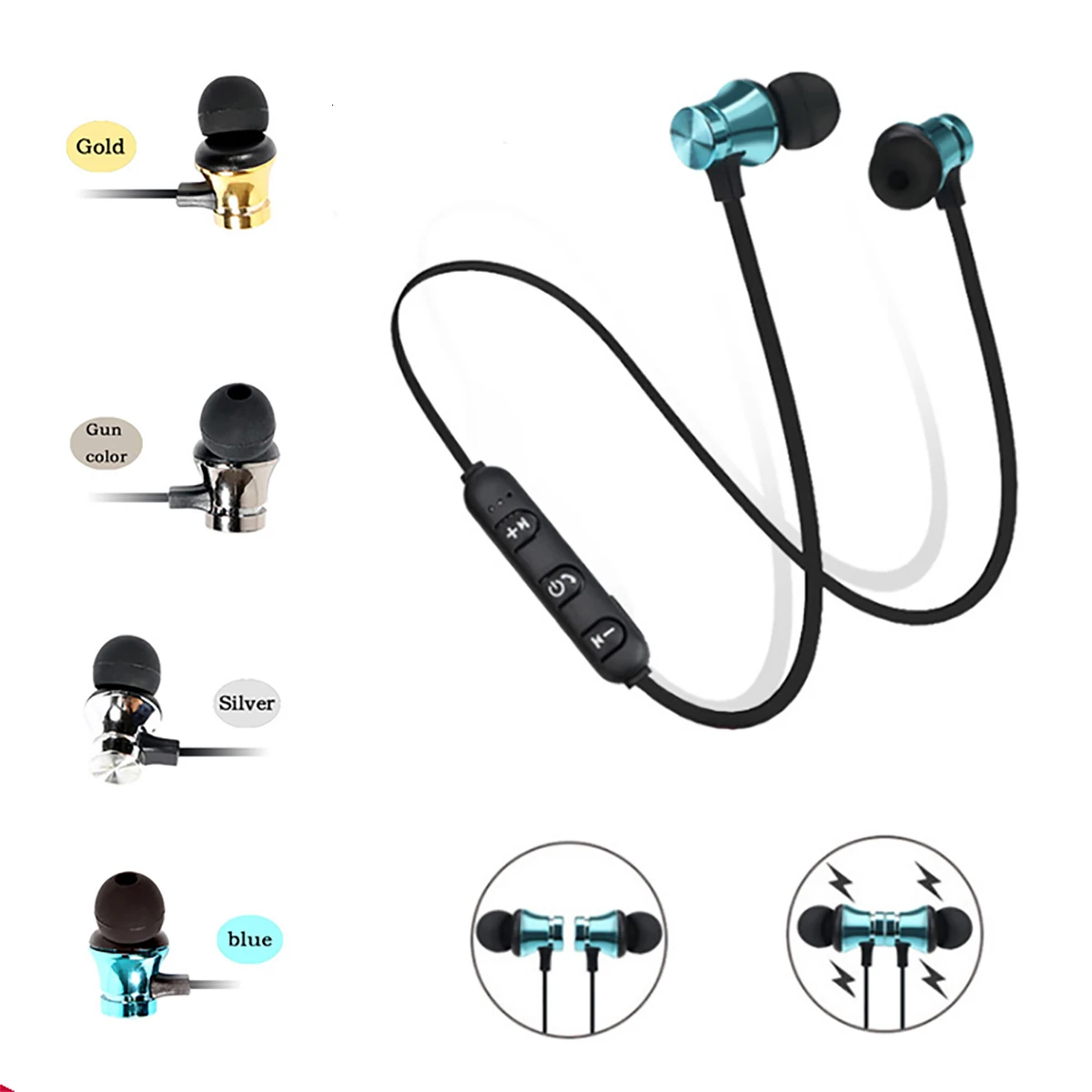 Bluetooth наушники спортивные свободные беспроводные наушники Магнитная гарнитура с микрофоном для Android/IOS смартфон