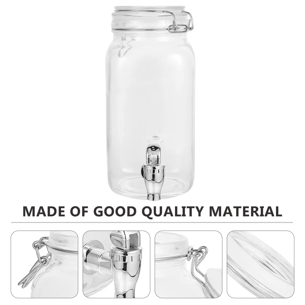 

1pc Glass Beverage Dispenser Glass Drink Drink Dispenser with