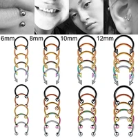 10pcs wholesale steel nose septum hoop horseshoe piercing circular curved barbell tragus helix earrings for unisex body jewelry