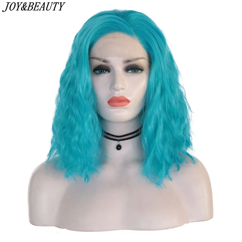 JOY &amp BEAUTY 14 дюймов свободная волна синтетический парик на кружеве бирюзовый