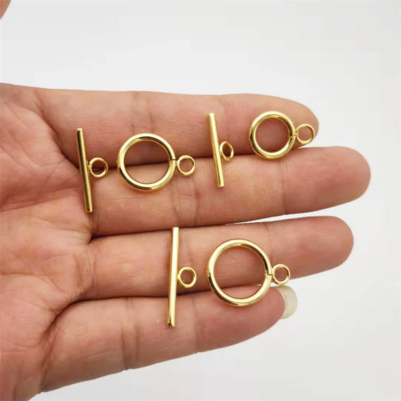 

10kits/Lot Classic OT Clasp For Necklace Bracelet Making Stainless Steel 3colors Connector Toggle Clasp DIY Jewelry Findings