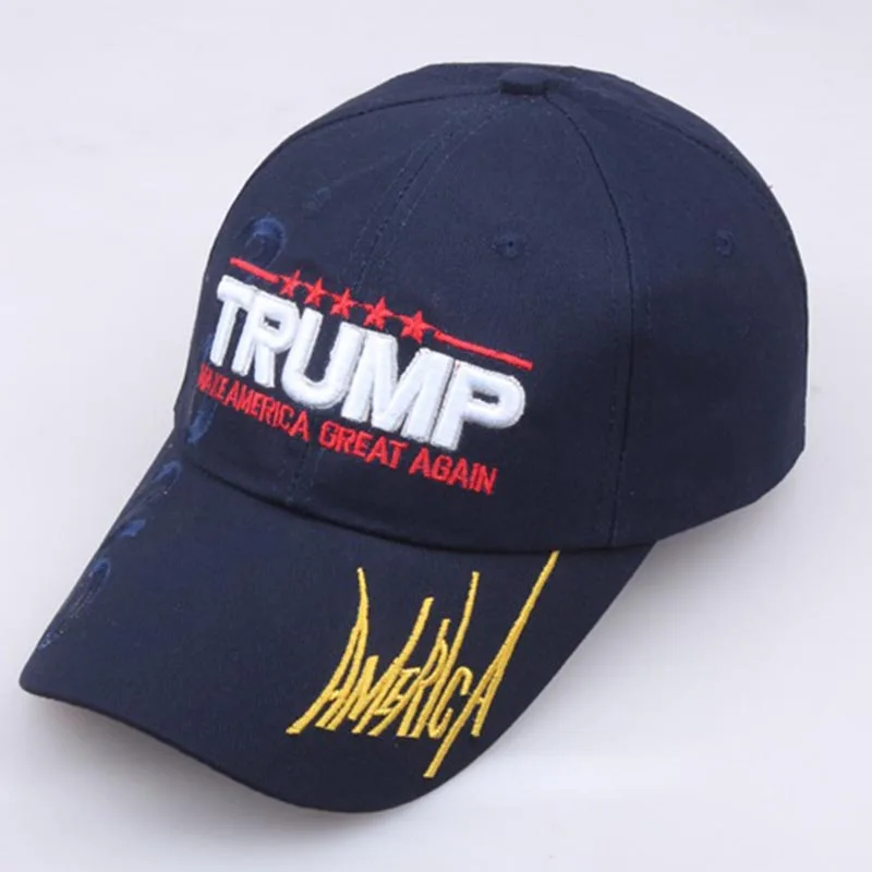 Лидер продаж, бейсболка с вышивкой Дональда Трампа, камуфляжная бейсболка с флагом США, отличная бейсболка в американском стиле, шапка для папы, Прямая поставка - Цвет: M166-dark blue