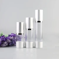50pcslot silver empty cosmetic airless bottle portable refillable airless lotion bottle wb1969