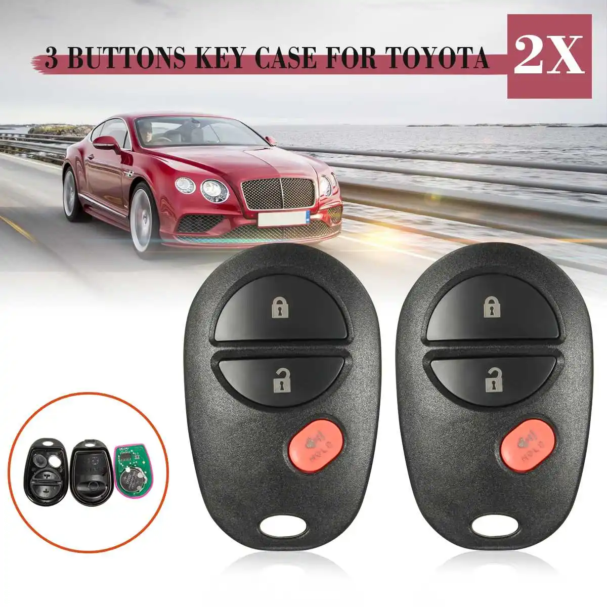 

Remote Key 3 Buttons Fob Clicker Transmitter For Toyota Replacement GQ43VT20T NEW Car Remote Controls Keyless 315Mhz Replacement