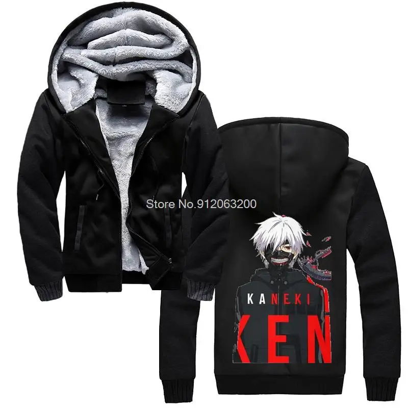 

Tokyo Men's Ghoul Hoodie Novelty One Eyed Anime Manga Ken Kaneki Men Winter Thicken Hoodies Hooded Sweatshirt Streetwear