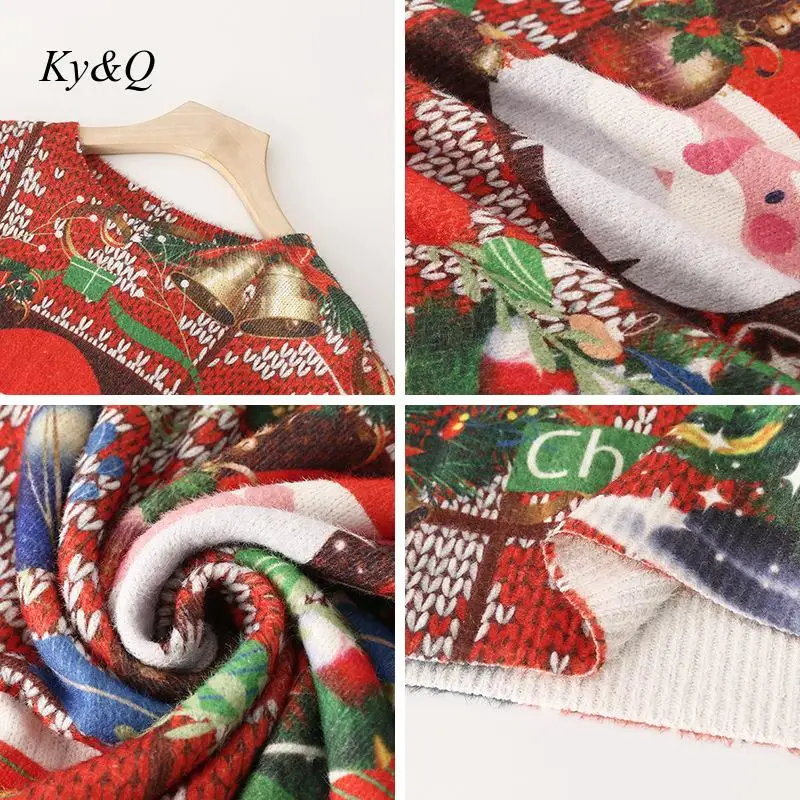Winter Fashion Ugly Christmas Sweater Women Red New Loose 2019 Korean Oversized Lazy Cartoon Anime Pattern Chic Pullover Jumper |