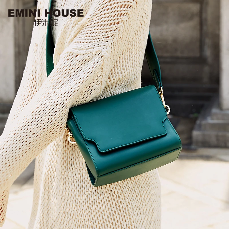 EMINI HOUSE широкий пояс Сплит Кожаная Лоскутная сумка женские сумки-мессенджеры