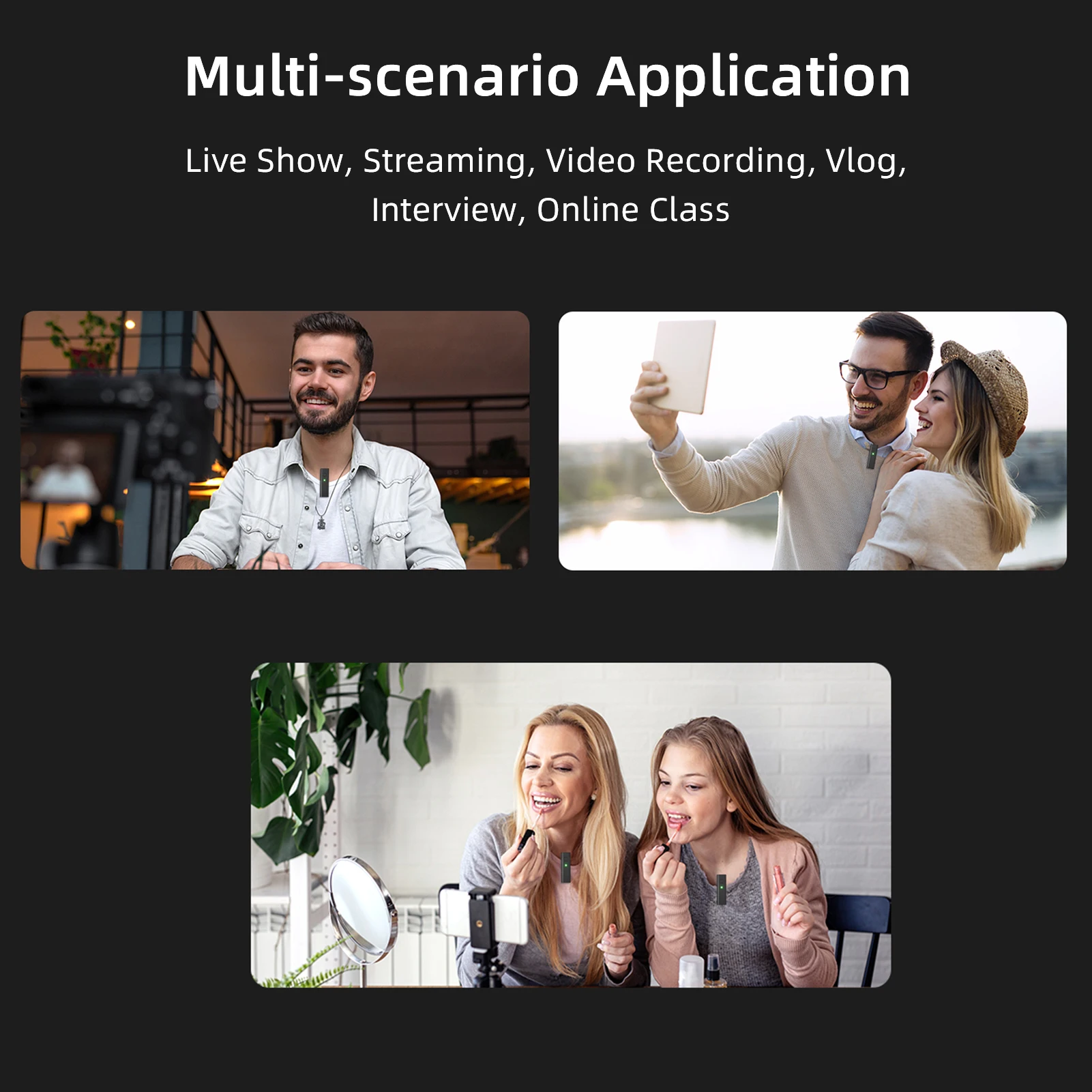 Компактный беспроводной петличный микрофон 2 4G со всенаправленным отворотом на