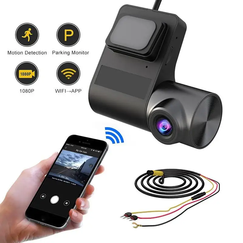 

New Wifi Car DVR Camera HD Dash Cam G-sensor 170° Wide Angle Auto Video Recorder With Buck Line For 24 Hour Parking Monitoring