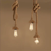 10pcs creative hemp rope pendant light holder 1m ac85 265v loft personality industrial pendant lamp edison hanglamp