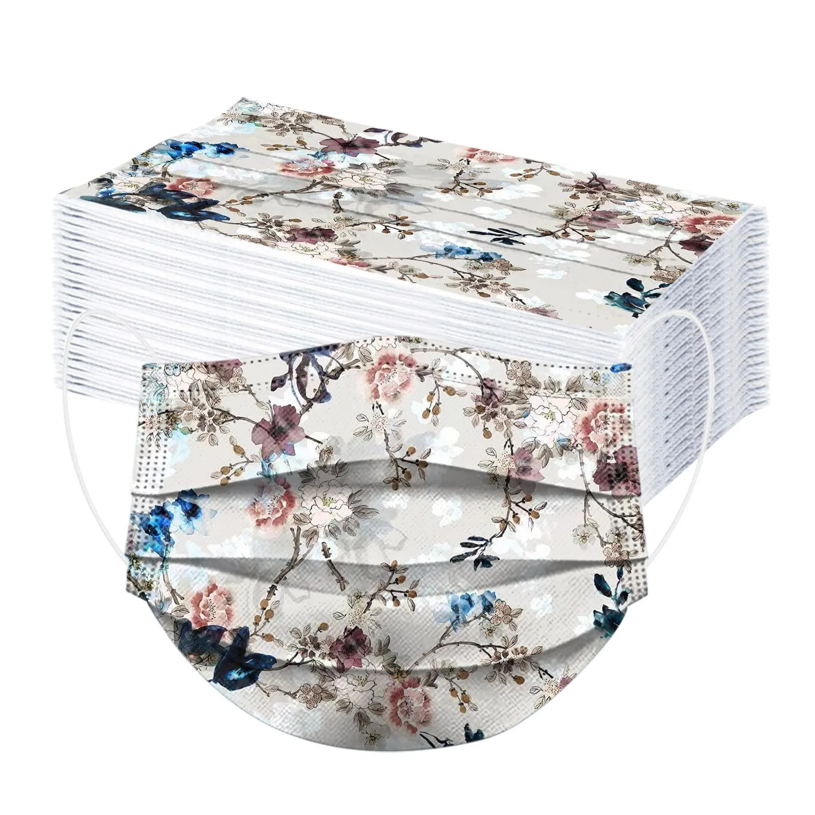 50 шт. одноразовая маска для лица женские элегантные дышащие 3 слоя слоев фильтр