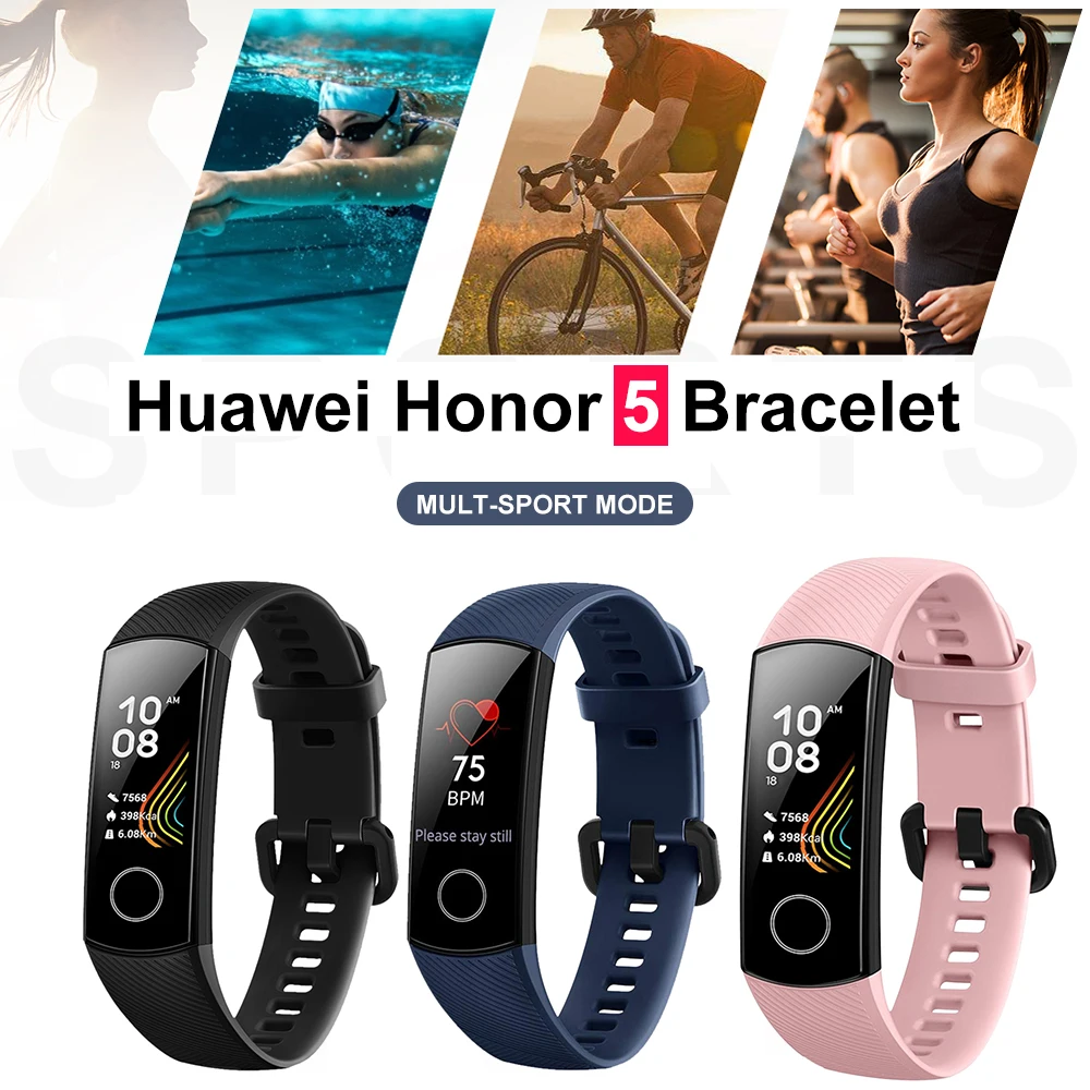 huawei Honor Band 5 Смарт-браслет Цвет Экран Фитнес браслет за частоту сердечных сокращений мониторинг кислорода в крови Стандартный Editio