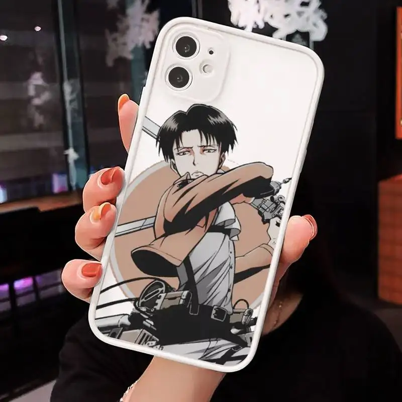 

attack on titan Phone Case Matte Transparent for iPhone 7 8 11 12 s mini pro X XS XR MAX Plus cover funda