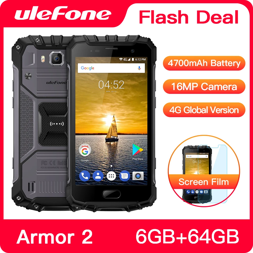 Ulefone power 2 Водонепроницаемый IP68 NFC мобильный телефон 5 0 дюймов FHD MTK6757 Octa Core Android 6 ГБ
