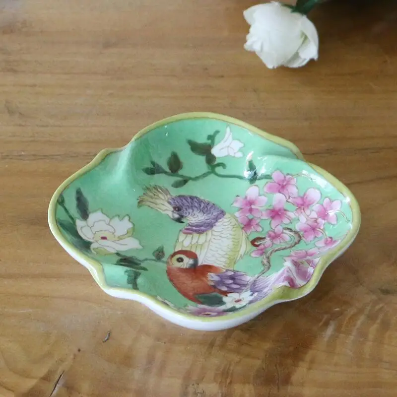 Деликатная ручная роспись пластина Пепельница держатель ювелирных украшений